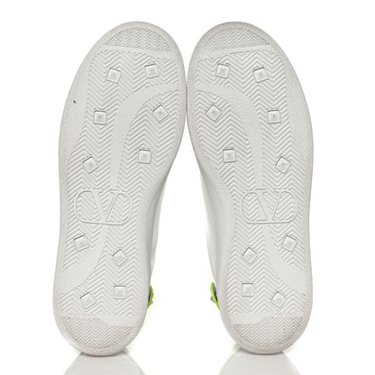 Valentino Garavani Calfskin Womens Backnet Sneakers 38.5 White Fluo Green 5 of 8