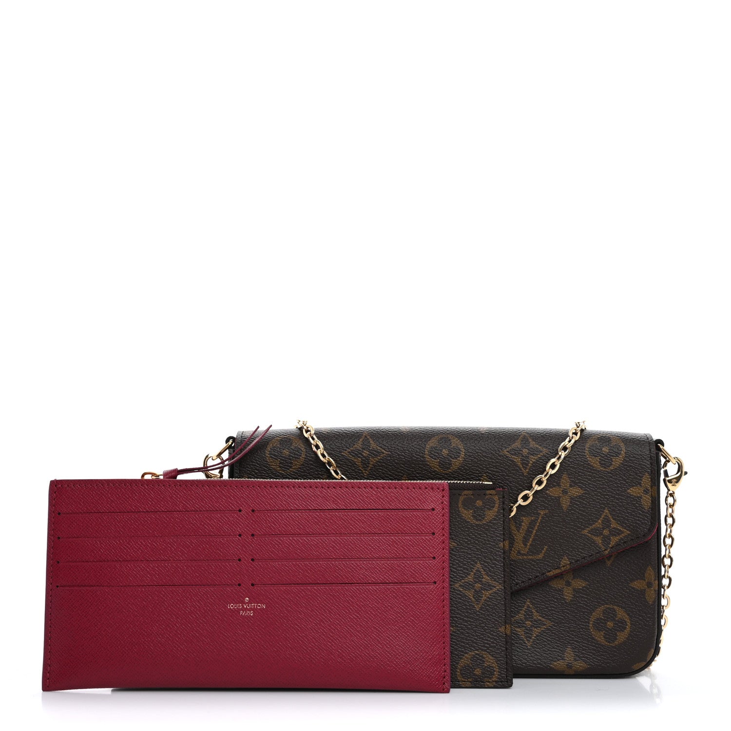 Louis Vuitton Monogram Pochette Felicie Chain Wallet Fuchsia 3 of 14
