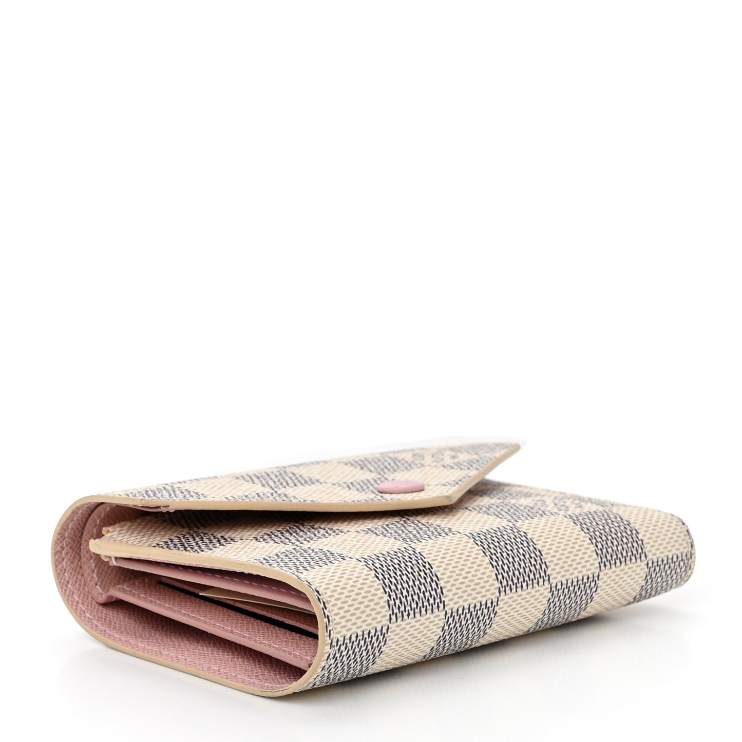 LOUIS VUITTON Damier Azur Victorine Wallet Rose Ballerine