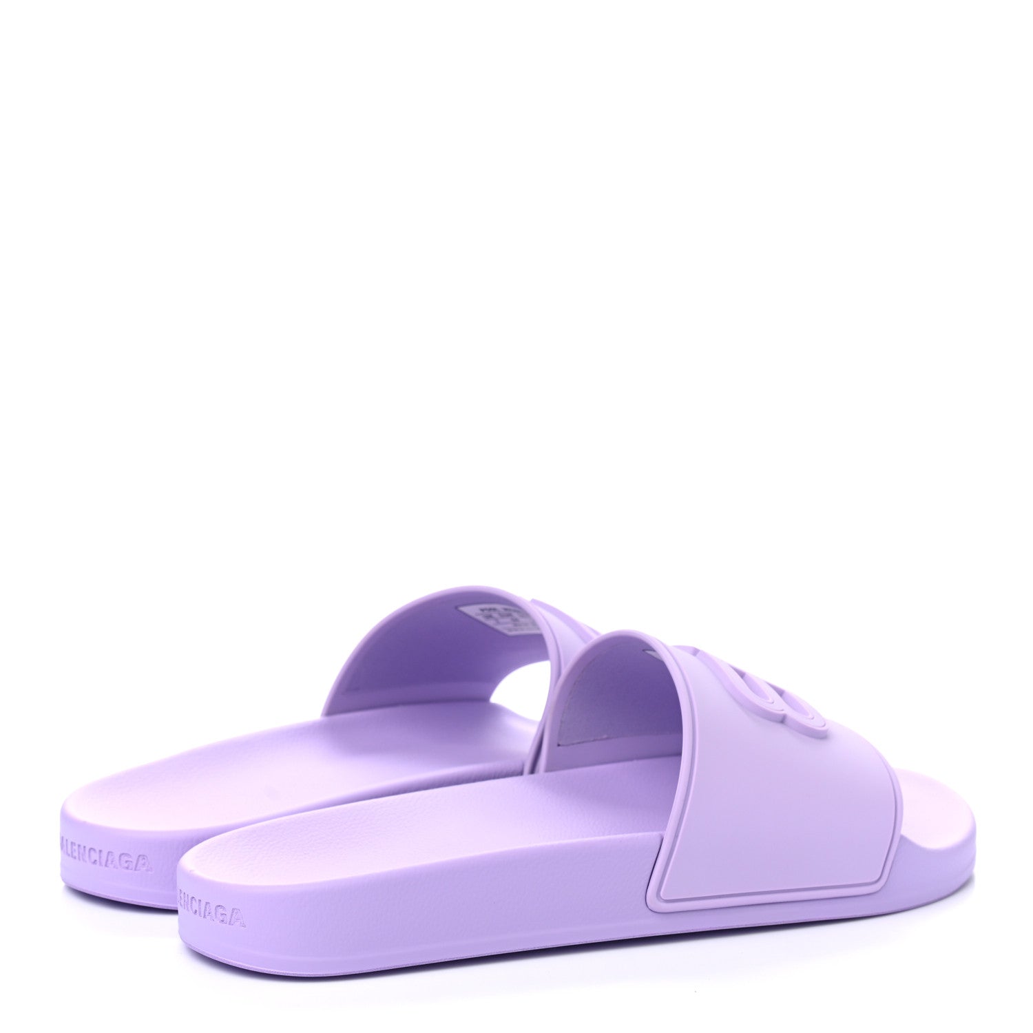 Balenciaga Rubber BB Womens Pool Slide Sandals 40 Lilac 4 of 8