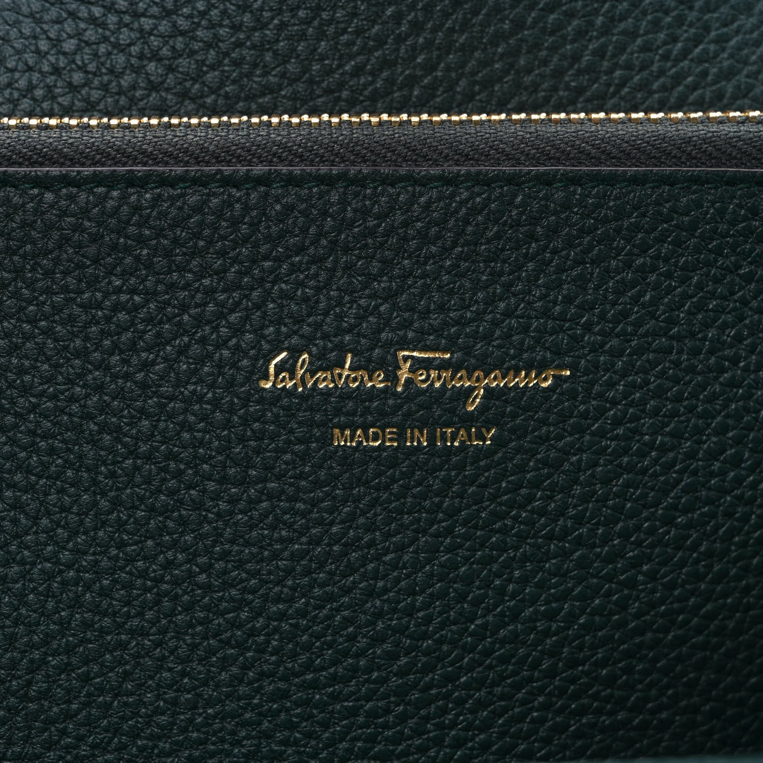 Salvatore Ferragamo Hammered Calfskin Small Studio Rock Bag Dark Green 5 of 8