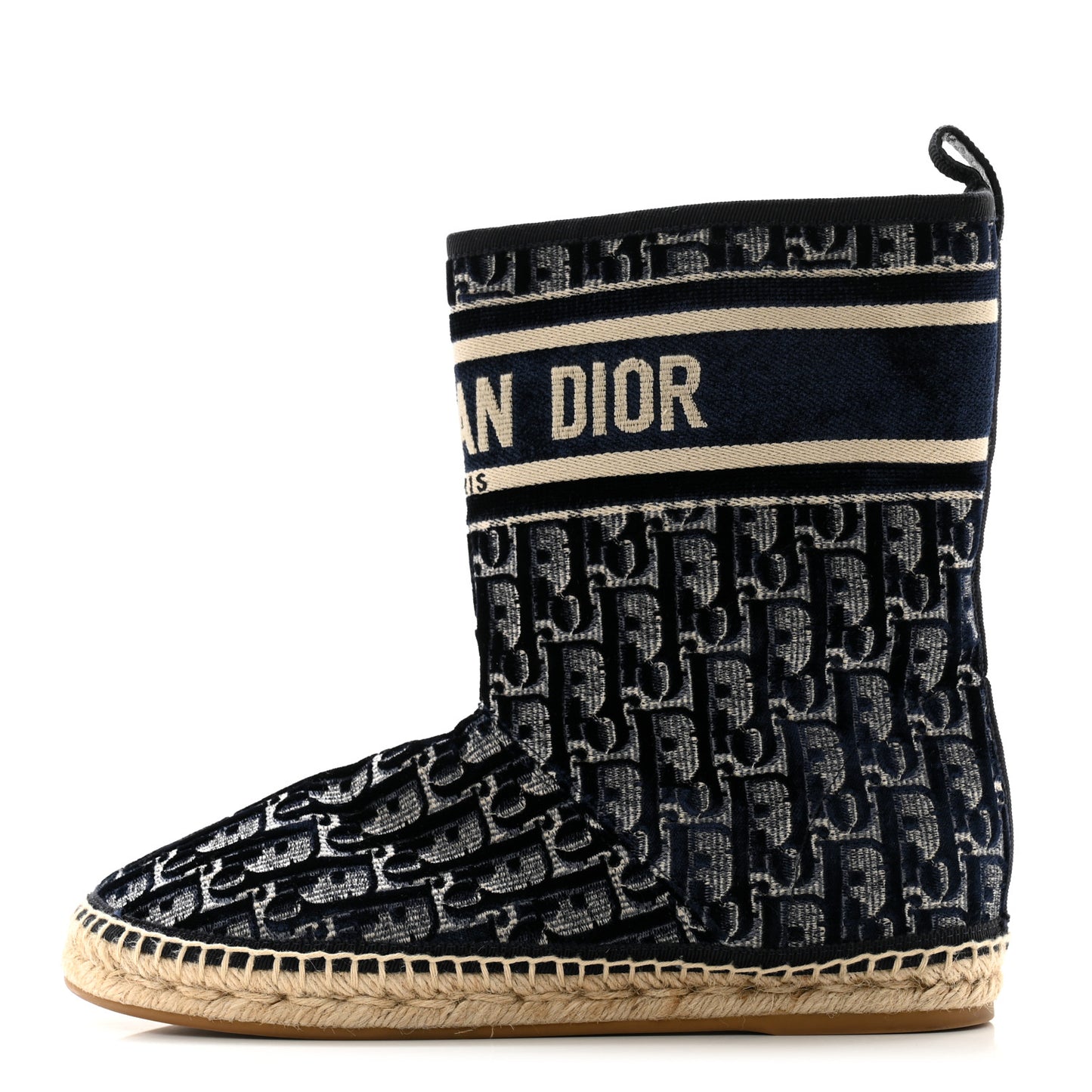 Velvet Oblique Granville Espadrille Boots 38.5 Deep Blue