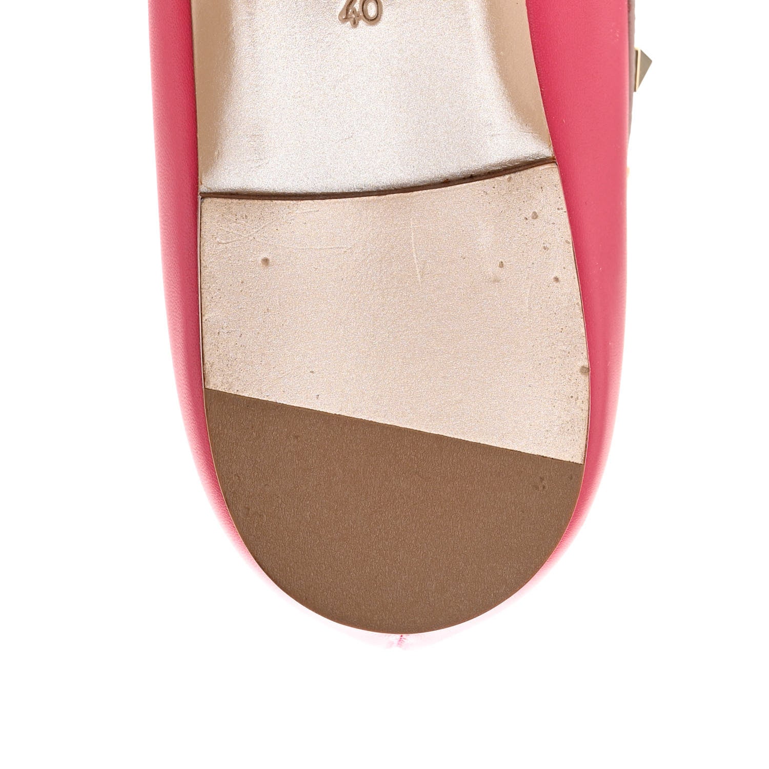 Valentino Garavani Calfskin Nappa Rockstud Cage Ballerina Flats 40 Cyclamin Poudre 11 of 14