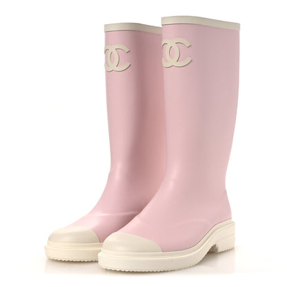 Chanel Caoutchouk CC High Boots 37 Rose 4 of 11