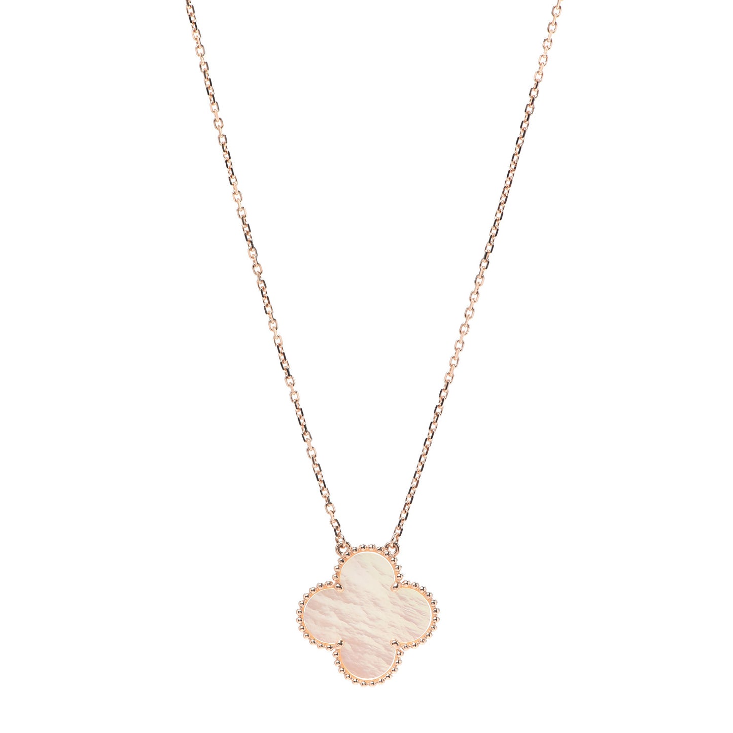 18K Rose Gold Mother of Pearl Magic Alhambra Pendant Necklace