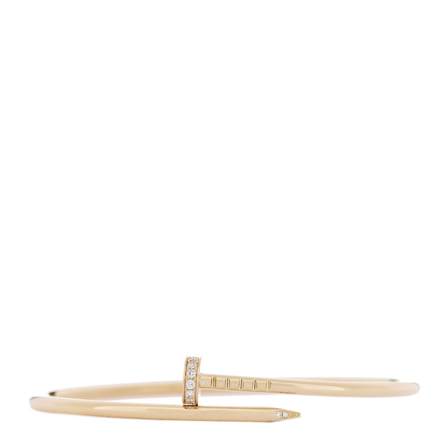 Cartier 18K Yellow Gold Diamond Small Juste Un Clou Bracelet 17 1 of 6
