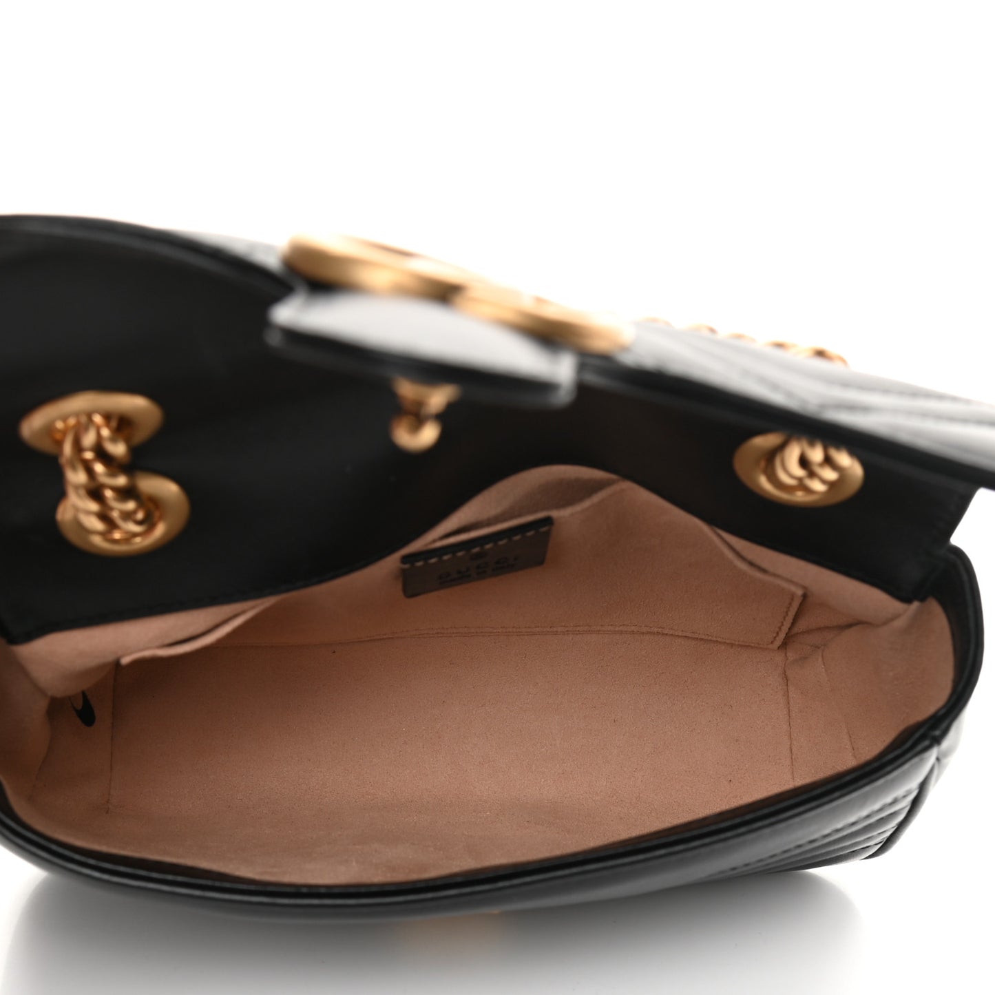 Calfskin Matelasse Mini GG Marmont Shoulder Bag Black