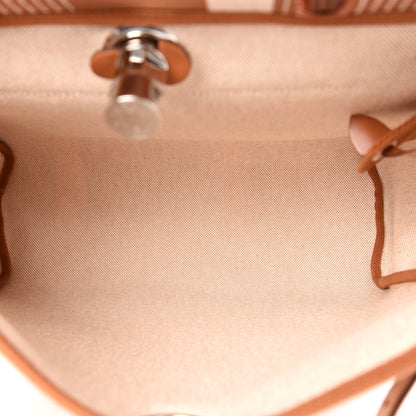 Hermes Vache Hunter Toile H Vibration Herbag Zip Retourne 31 PM Fauve Ecru Beige 6 of 12