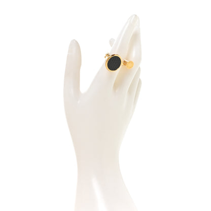 Hermes Metal Lizard Cor Ring M 54 7  Black 2 of 6