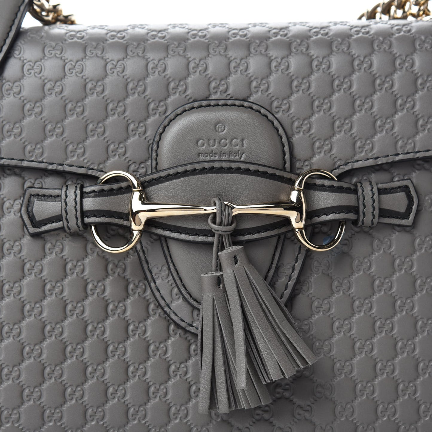 Soft Microguccissima Medium Emily Chain Shoulder Bag Loess