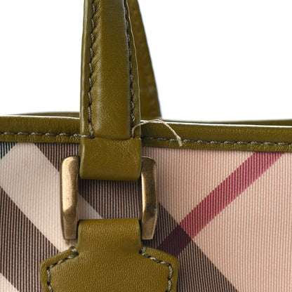 Burberry Nova Check Mega Stud Nickie Tote Green 14 of 14
