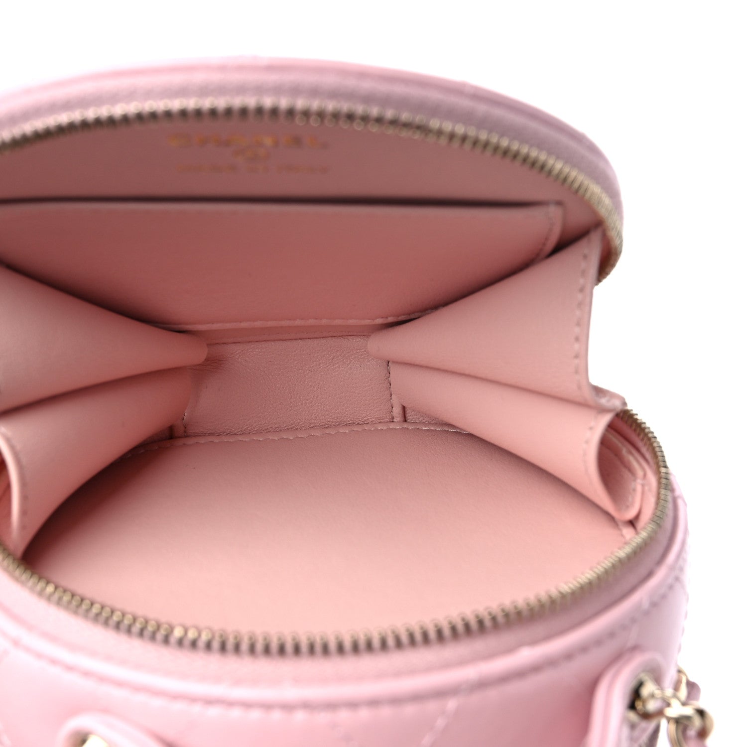 Chanel Lambskin Quilted Round Handle With Care Vanity With Chain Pink 5 of 10