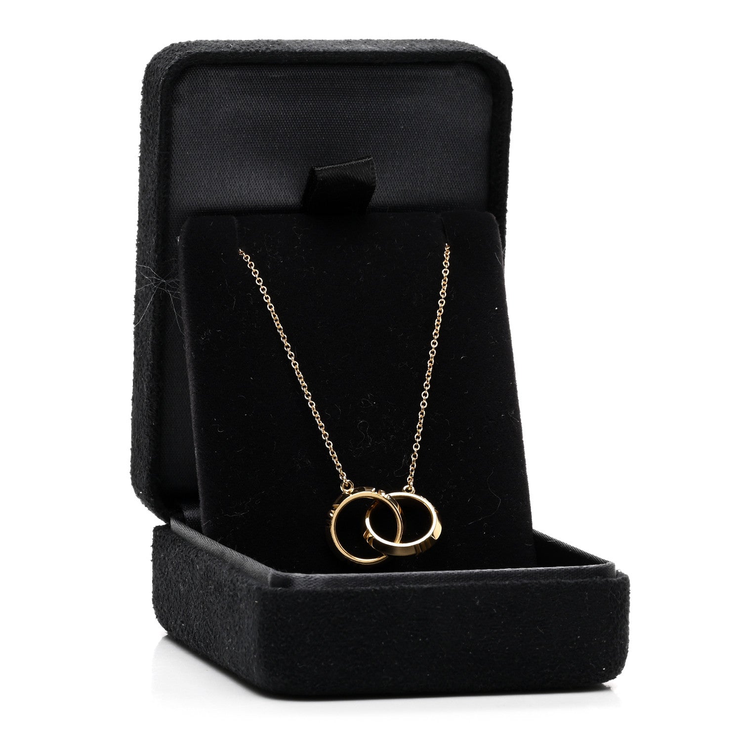 Tiffany 18K Yellow Gold Interlocking Atlas Open Pendant Necklace 5 of 5