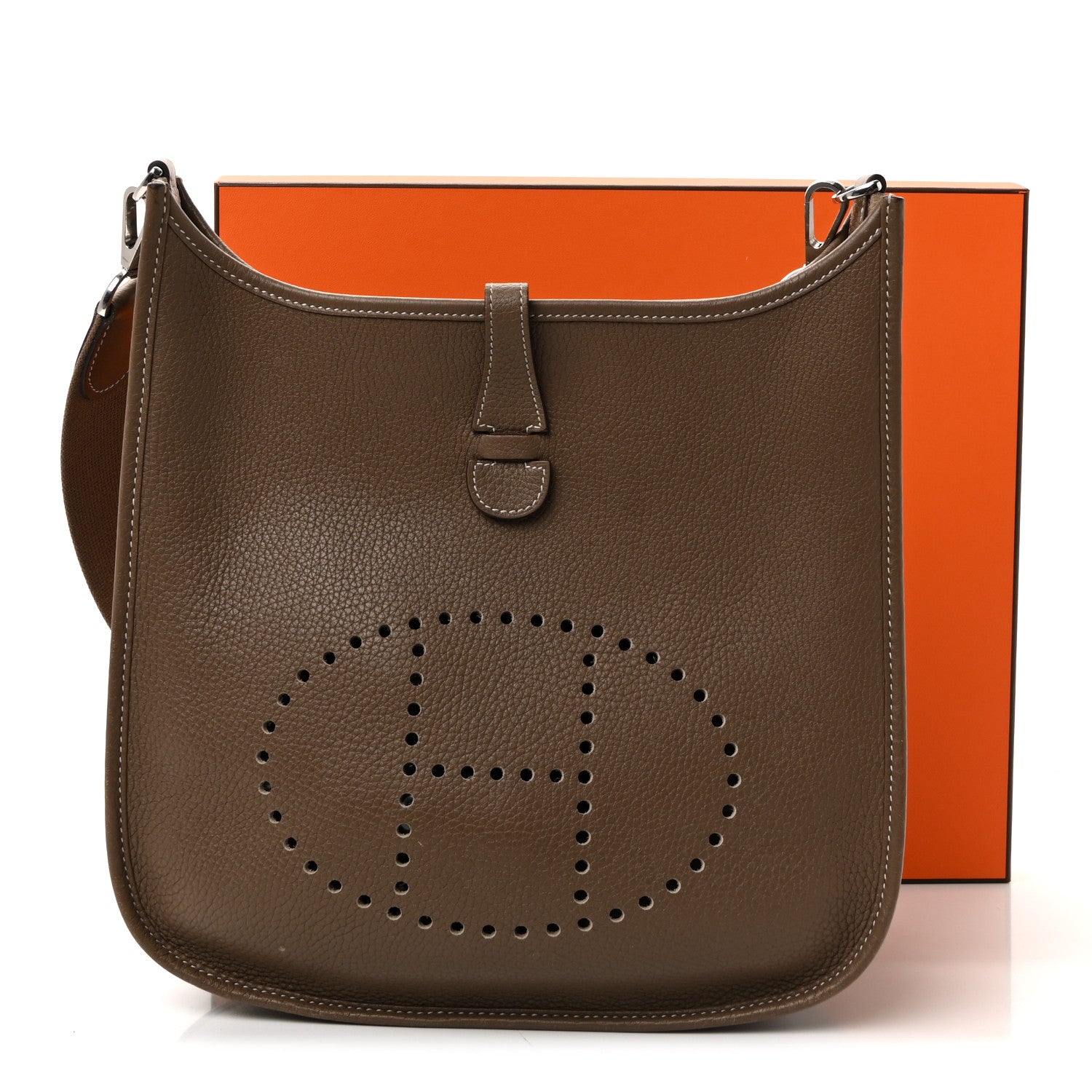 Hermes Taurillon Clemence Evelyne III PM Etoupe 12 of 12
