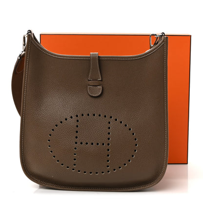 Hermes Taurillon Clemence Evelyne III PM Etoupe 12 of 12