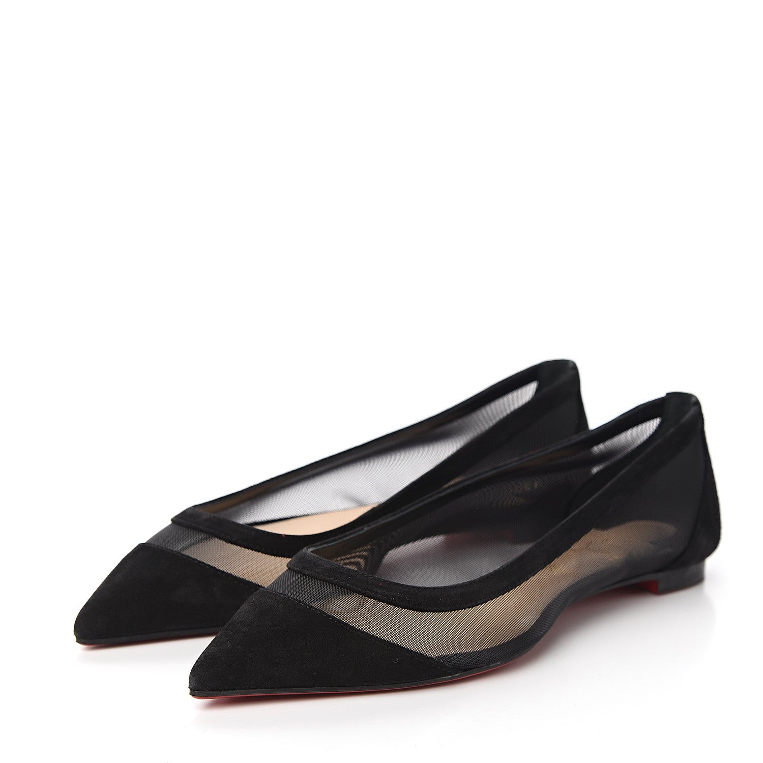Christian Louboutin Veau Velours Rete Galativi Flats 36 Black 3 of 7