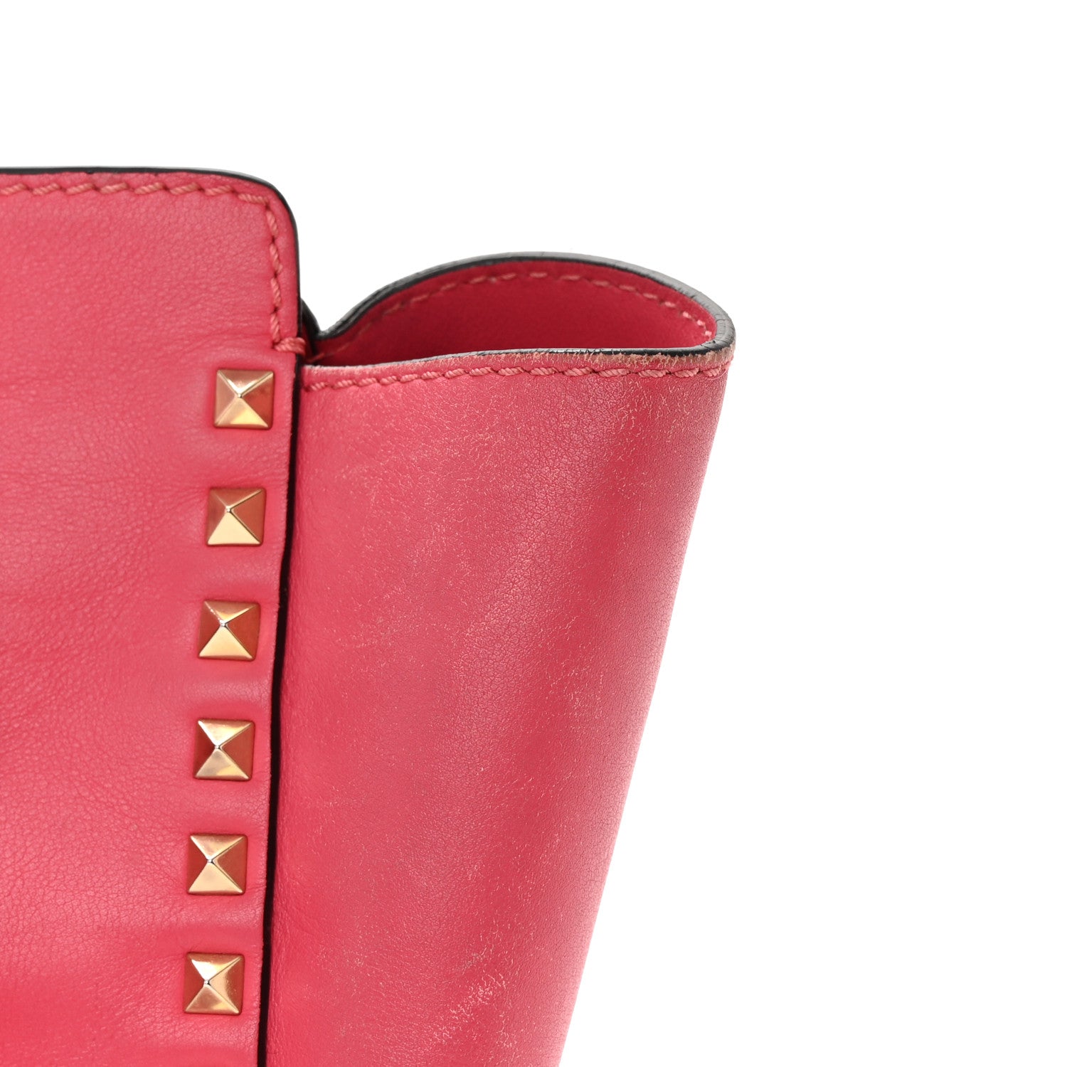 Valentino Garavani Vitello Small Rockstud Double Handle Tote Framboise 26 of 33