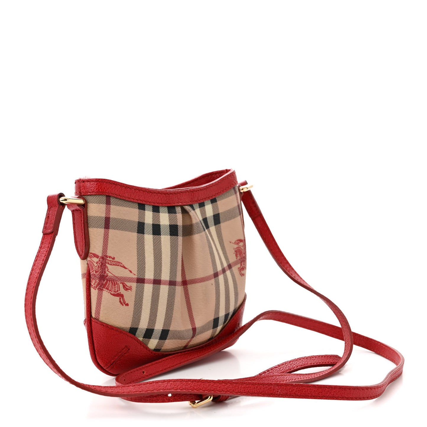 Haymarket Check Mini Hartham Crossbody Red