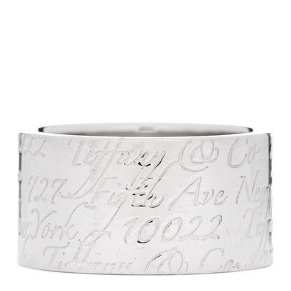 Tiffany Sterling Silver 10mm Notes Wide Ring 50 5.5 1 of 4