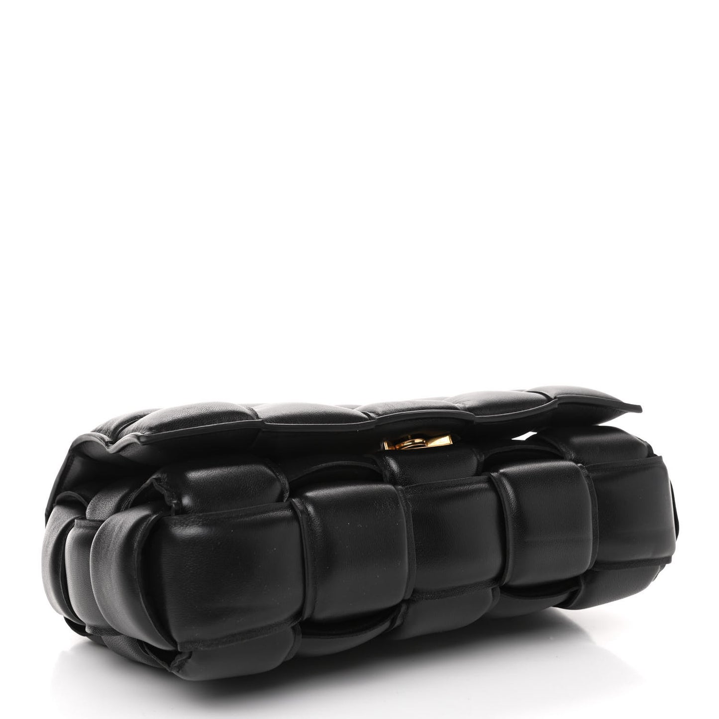 Lambskin Maxi Intreccio Padded Chain Cassette Crossbody Bag Black