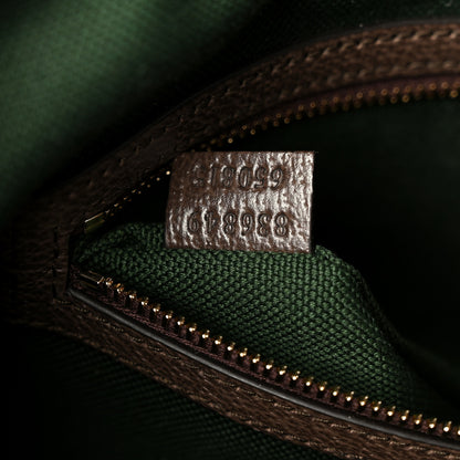 Gucci GG Supreme Monogram Textured Calfskin Web Small Ophidia Shoulder Tote Bag Beige Ebony New Acero 7 of 12