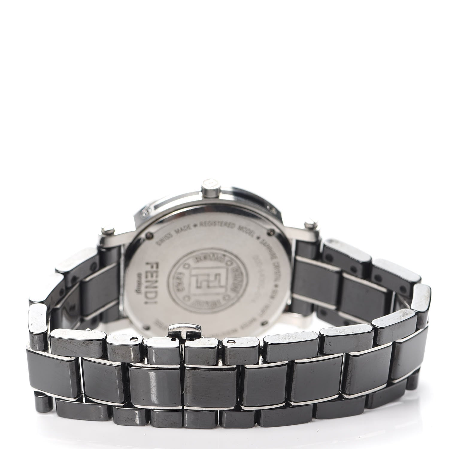 Fendi Stainless Steel Ceramic 38mm Round Quartz Watch Black 3 of 5