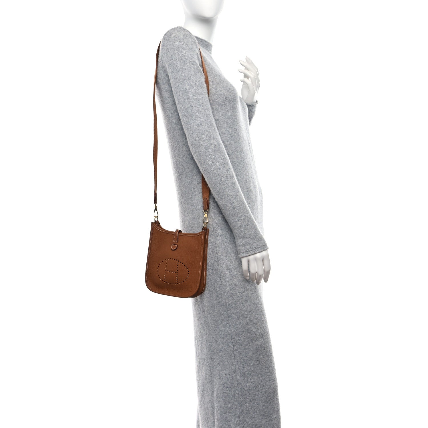 Hermes Taurillon Clemence Evelyne TPM Gold 2 of 9