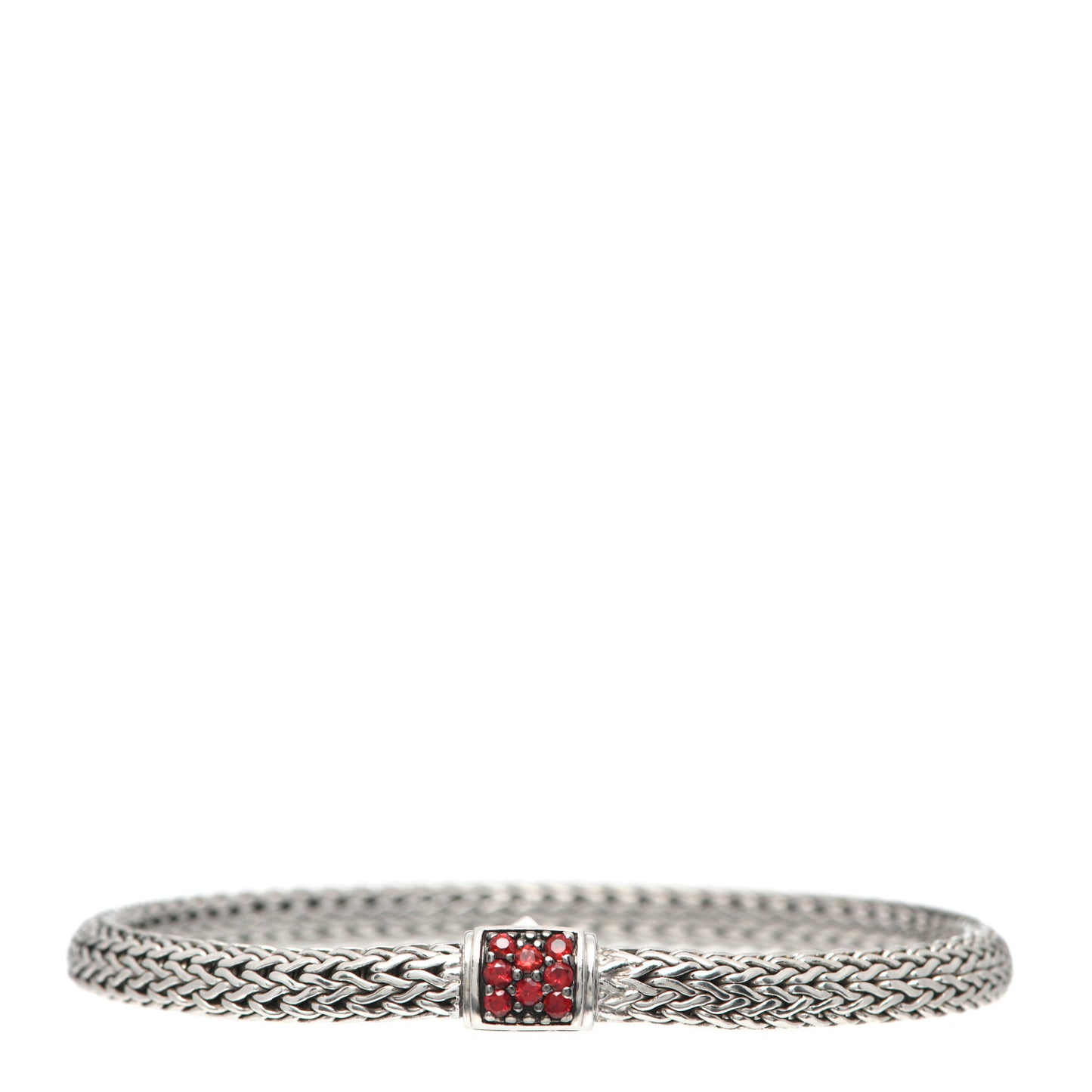 Sterling Silver Red Sapphire 5mm Classic Chain Lava Bracelet