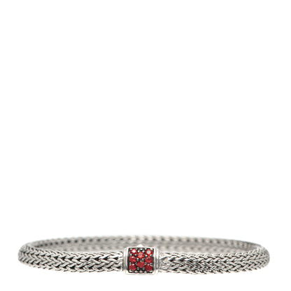 John Hardy Sterling Silver Red Sapphire 5mm Classic Chain Lava Bracelet 1 of 5
