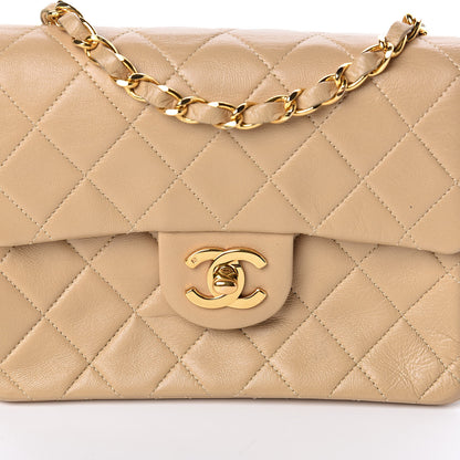 Chanel Lambskin Quilted Mini Square Flap Beige 11 of 11