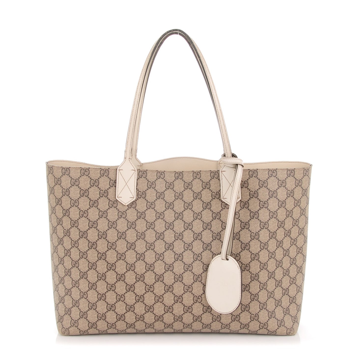 GG Supreme Monogram Medium Reversible Tote Beige White