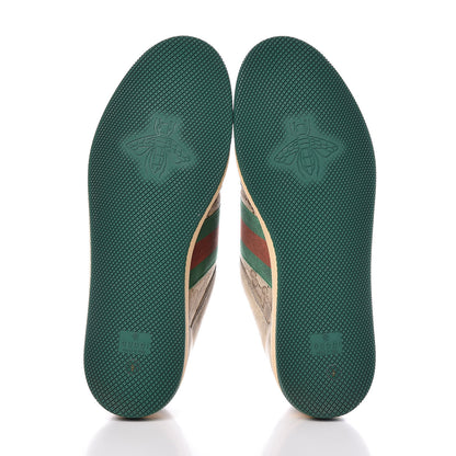 Gucci GG Monogram Nubuck Web Mens Screener Sneakers 9 New Sand Dusty Milk Vintage Green 5 of 9