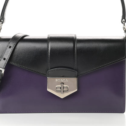 Prada Box Calfskin Shoulder Bag Black Viola 8 of 18