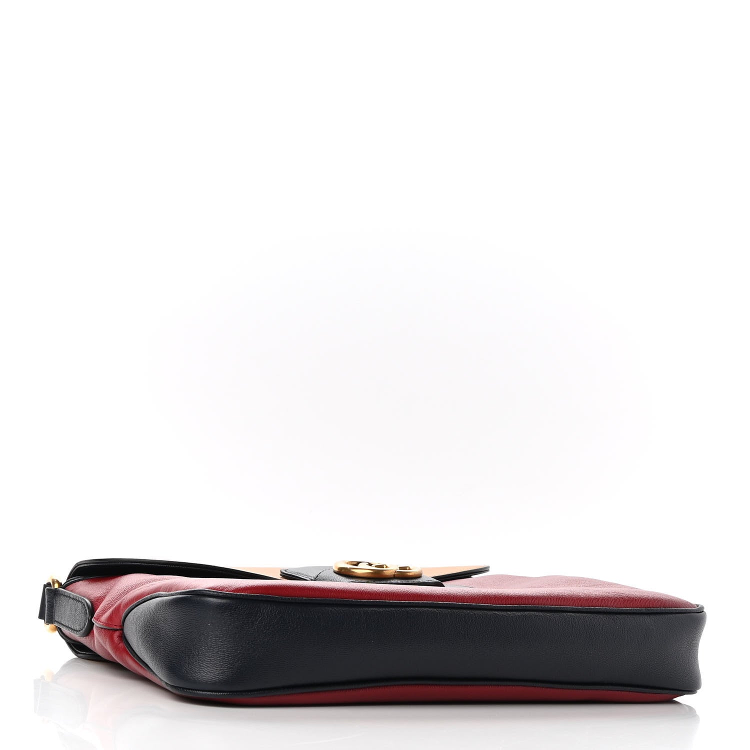 Gucci New Sakai Calfskin Lux Tri-Color Medium Dahlia Messenger Shoulder Bag New Cherry Red Sun Oil Blue 4 of 9