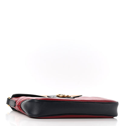Gucci New Sakai Calfskin Lux Tri-Color Medium Dahlia Messenger Shoulder Bag New Cherry Red Sun Oil Blue 4 of 9