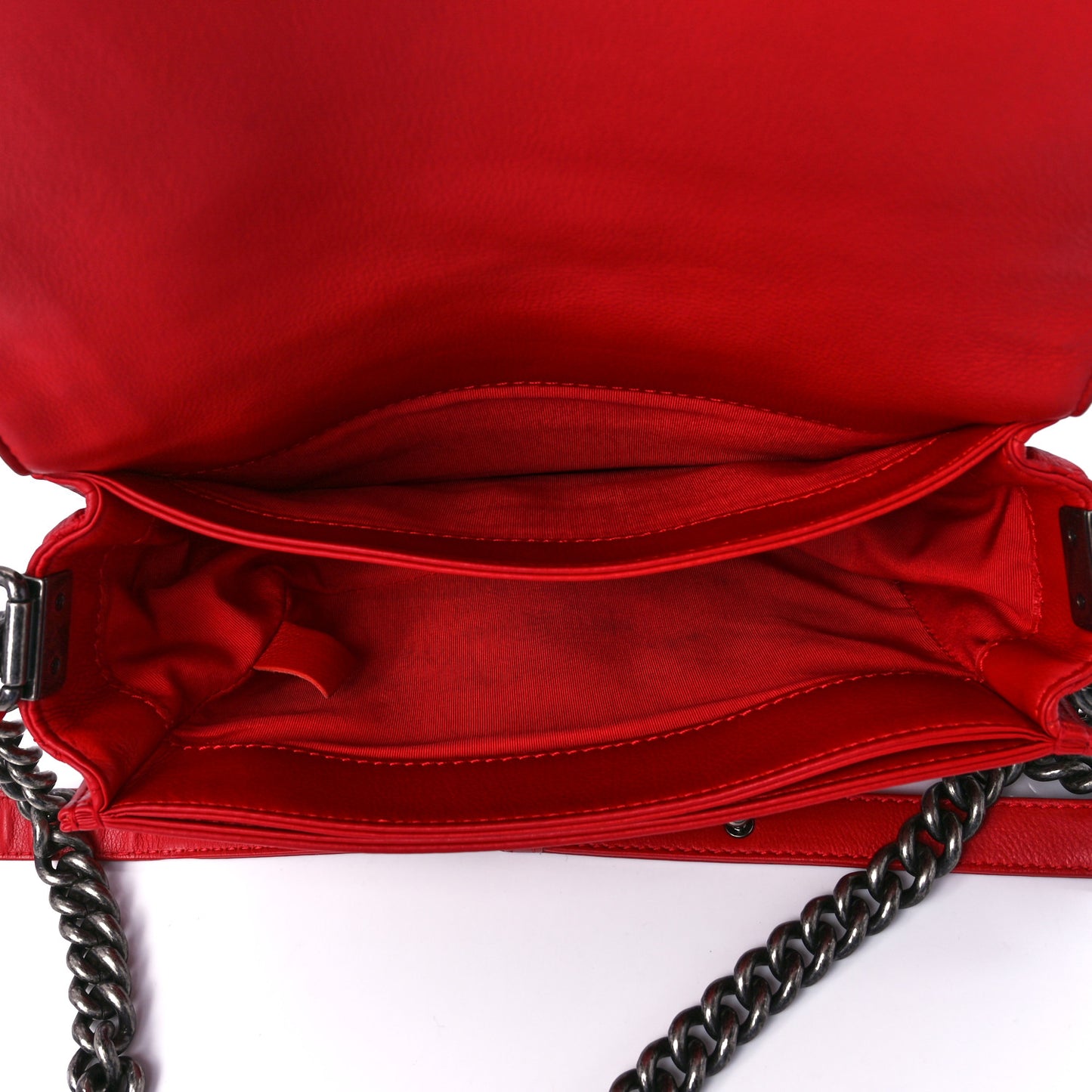Calfskin Medium Boy Reverso Flap Red