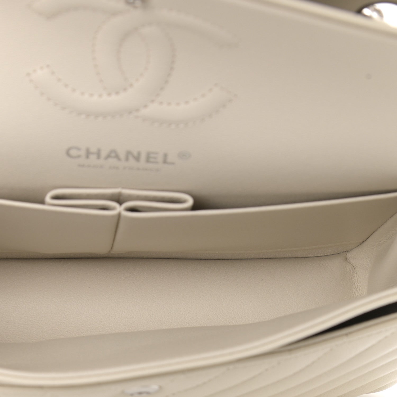 Chanel Lambskin Chevron Quilted Small Double Flap White 5 of 12