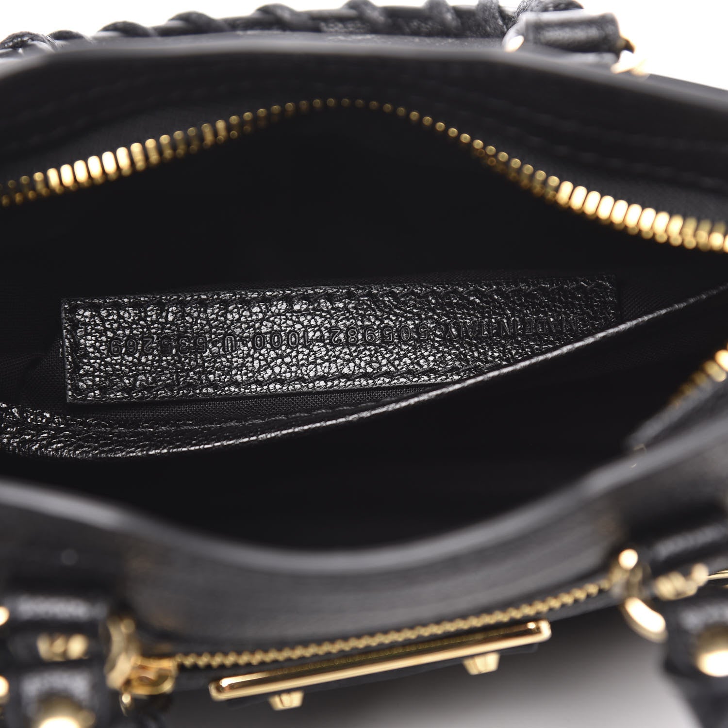 Balenciaga Chevre Gold Metallic Edge Hardware Nano City Black 7 of 10