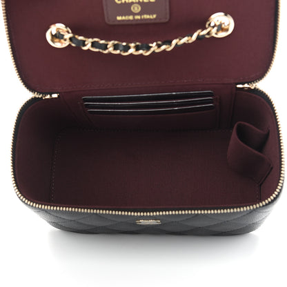Chanel Caviar Quilted Small Vanity Case With Chain Black 5 of 9