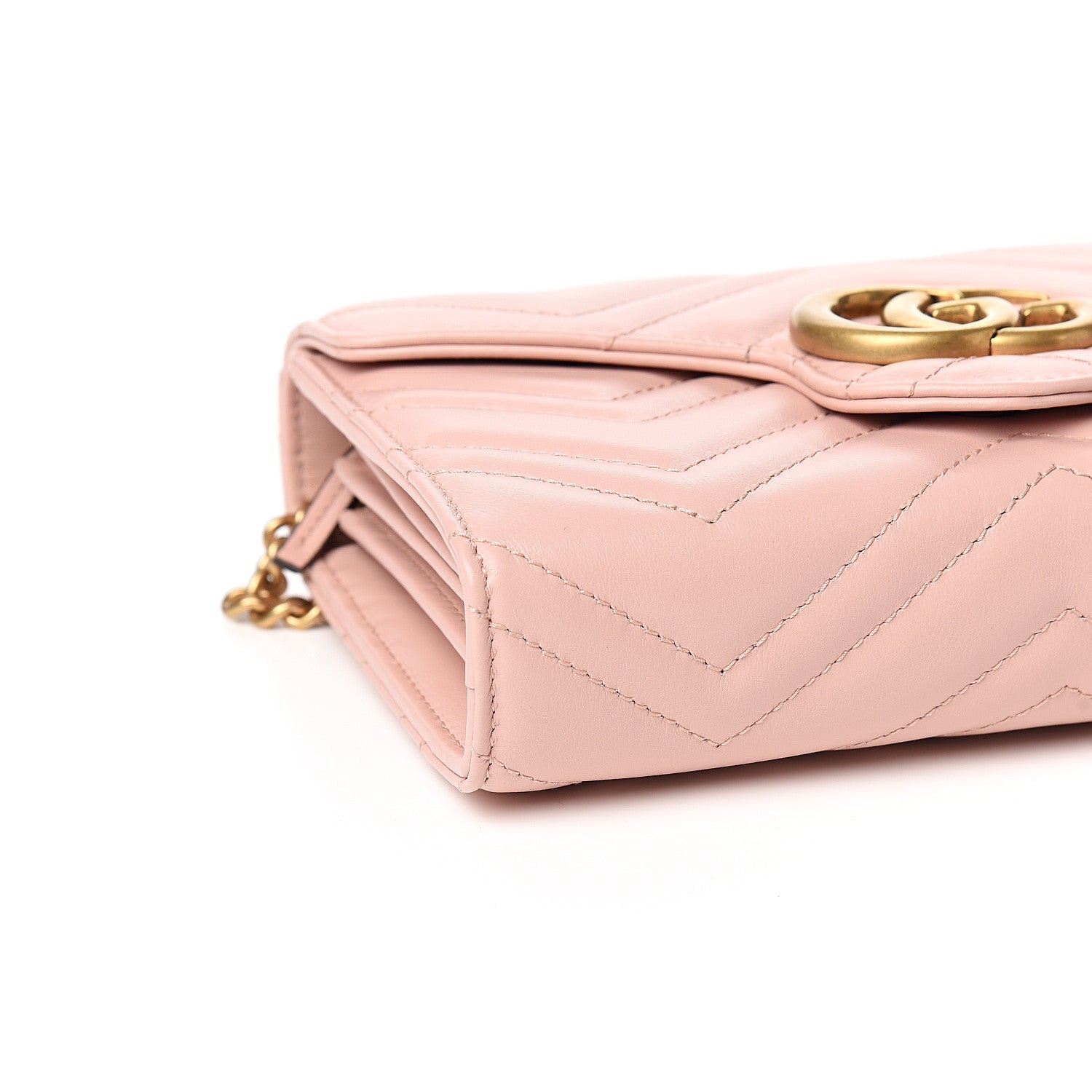 Gucci Calfskin Matelasse GG Marmont Chain Wallet Perfect Pink 14 of 18