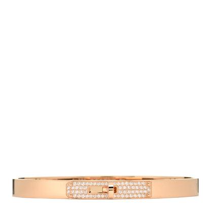 Hermes 18K Rose Gold Diamond PM Kelly Pave Bracelet SH 1 of 3