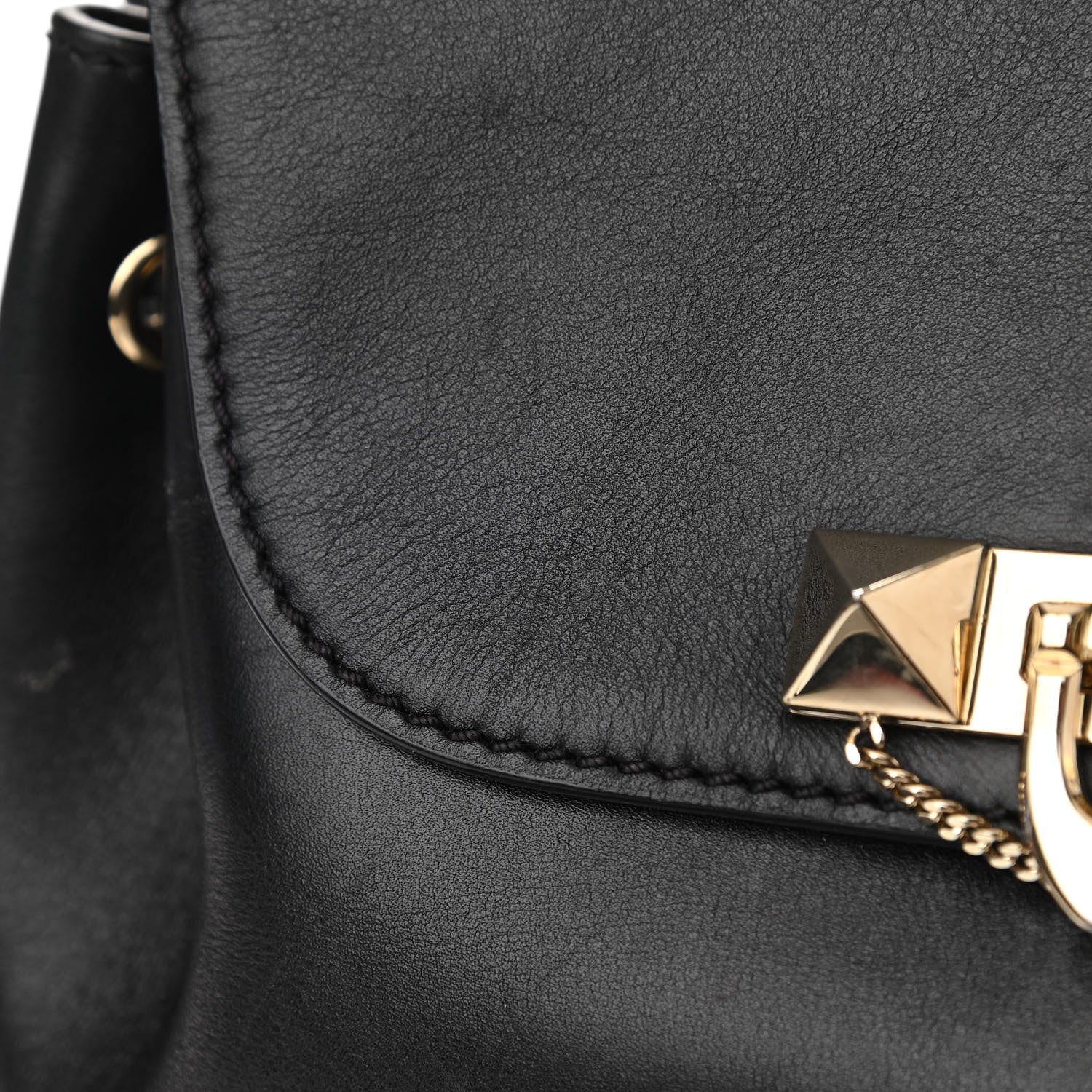 Valentino Garavani Vitello Rockstud Demilune Backpack Black 15 of 17