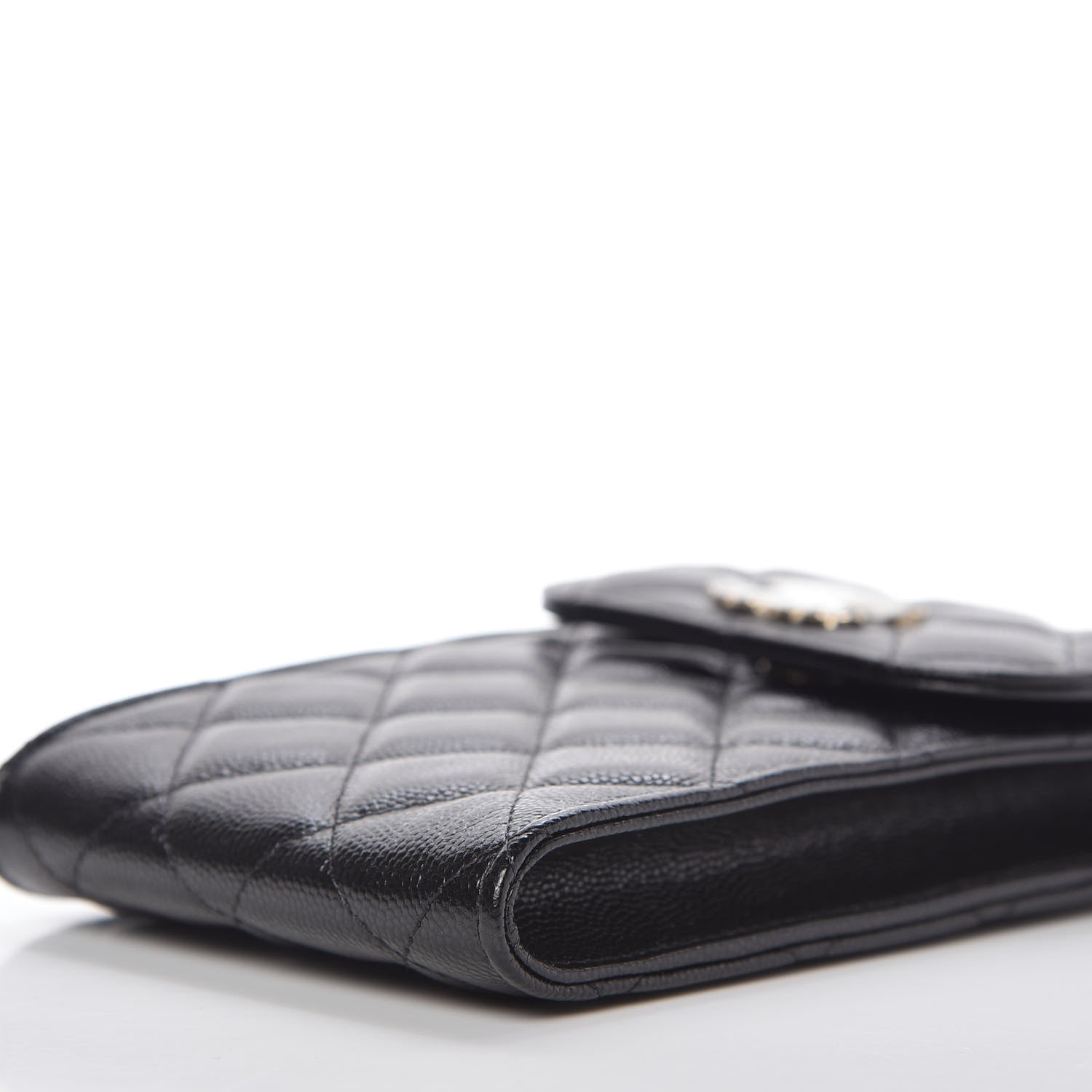 Chanel Caviar Quilted Crystal CC Airpods Pro and Phone Case With Chain Black 7 of 10