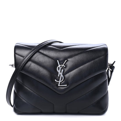 Saint Laurent Lambskin Quilted Toy Loulou Monogram Chain Satchel Black 1 of 4