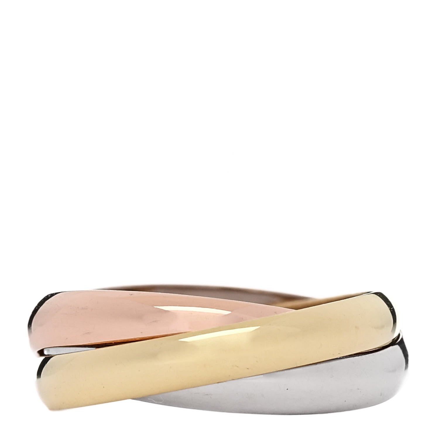 Cartier 18K Pink Yellow White Gold Small Trinity Ring 50 5.25 3 of 5