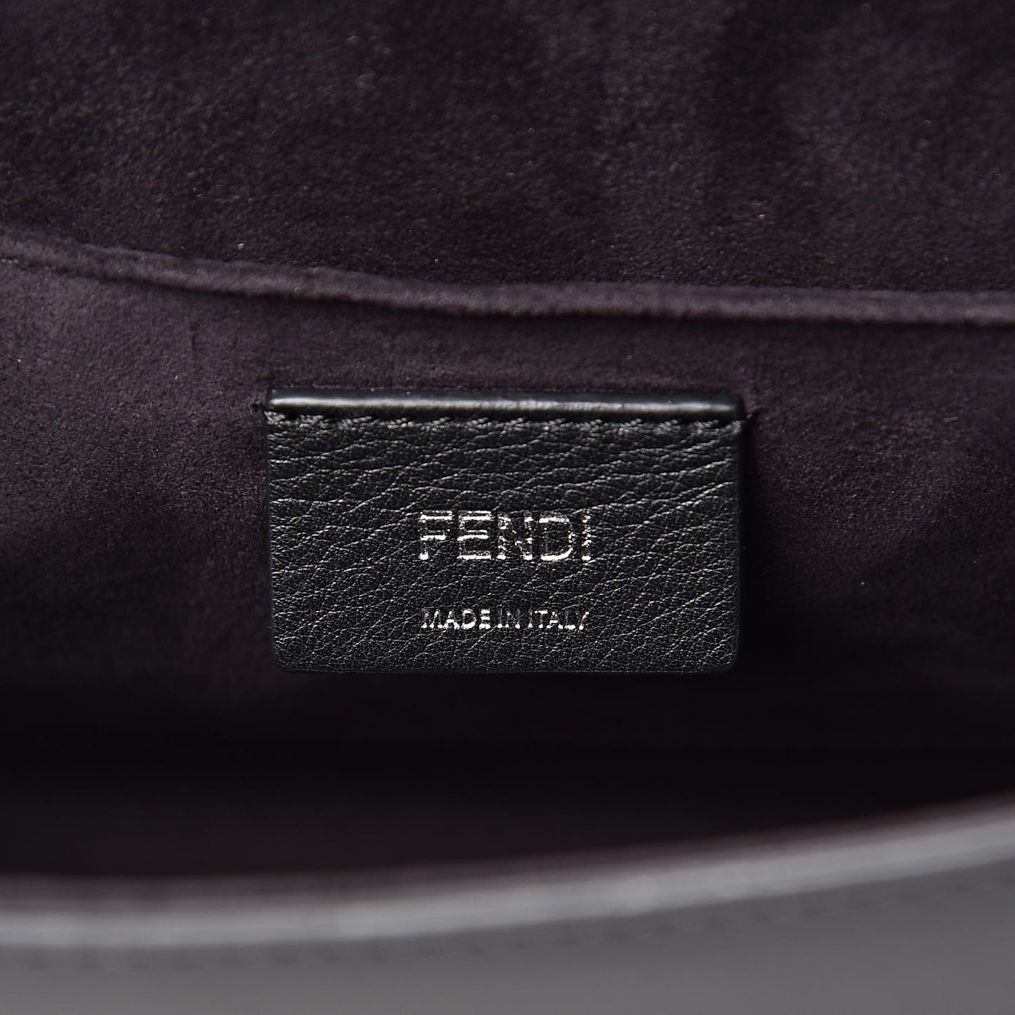 Vitello Century Velvet F is Fendi FF Kan I Shoulder Bag Black Tobacco