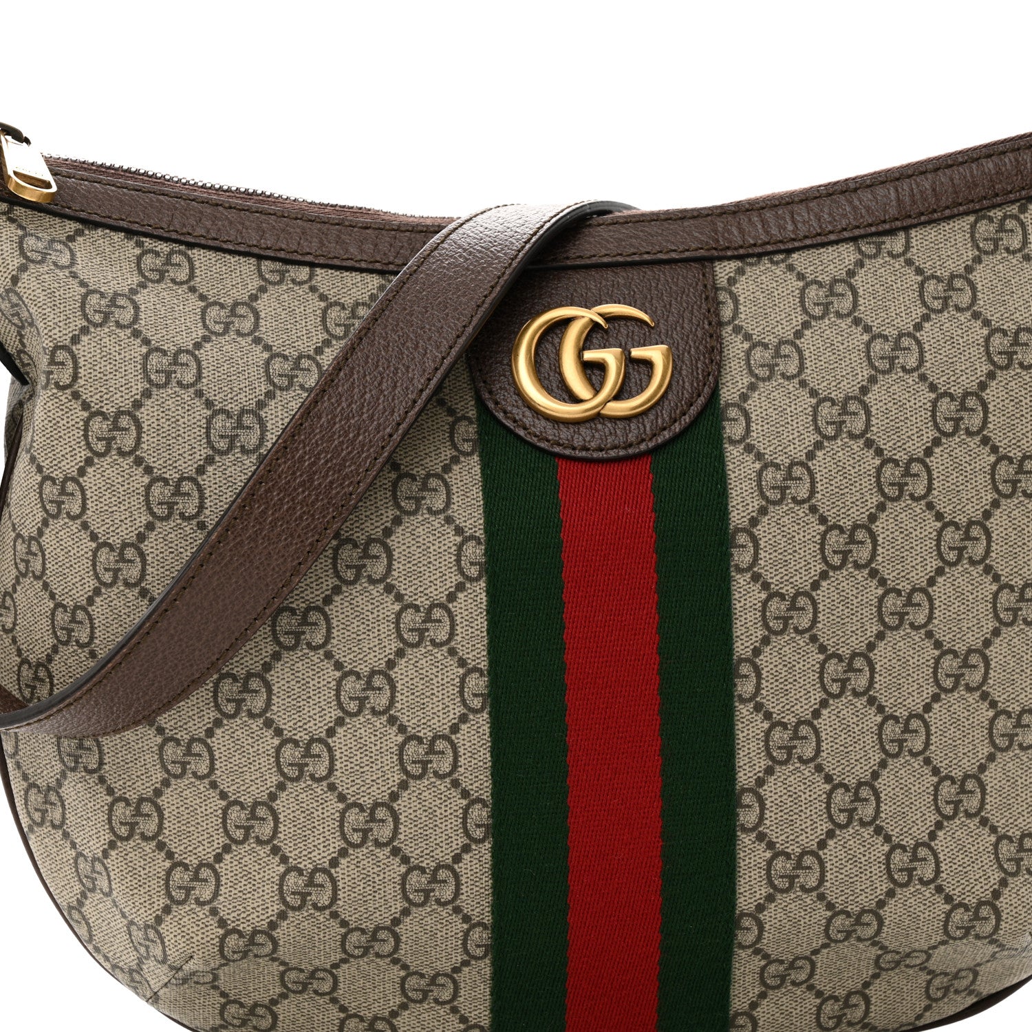 Gucci GG Supreme Monogram Web Small Ophidia Half Moon Hobo Brown 8 of 11