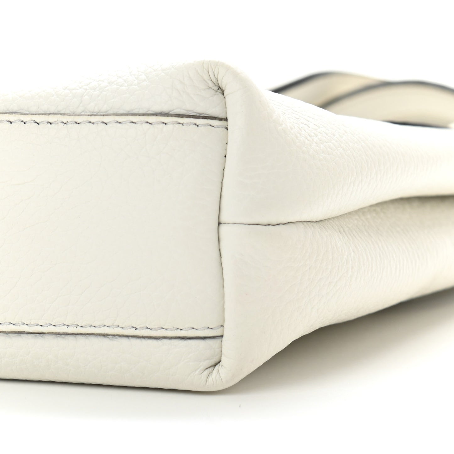 Tumbled Calfskin Gancini Mini Bag White