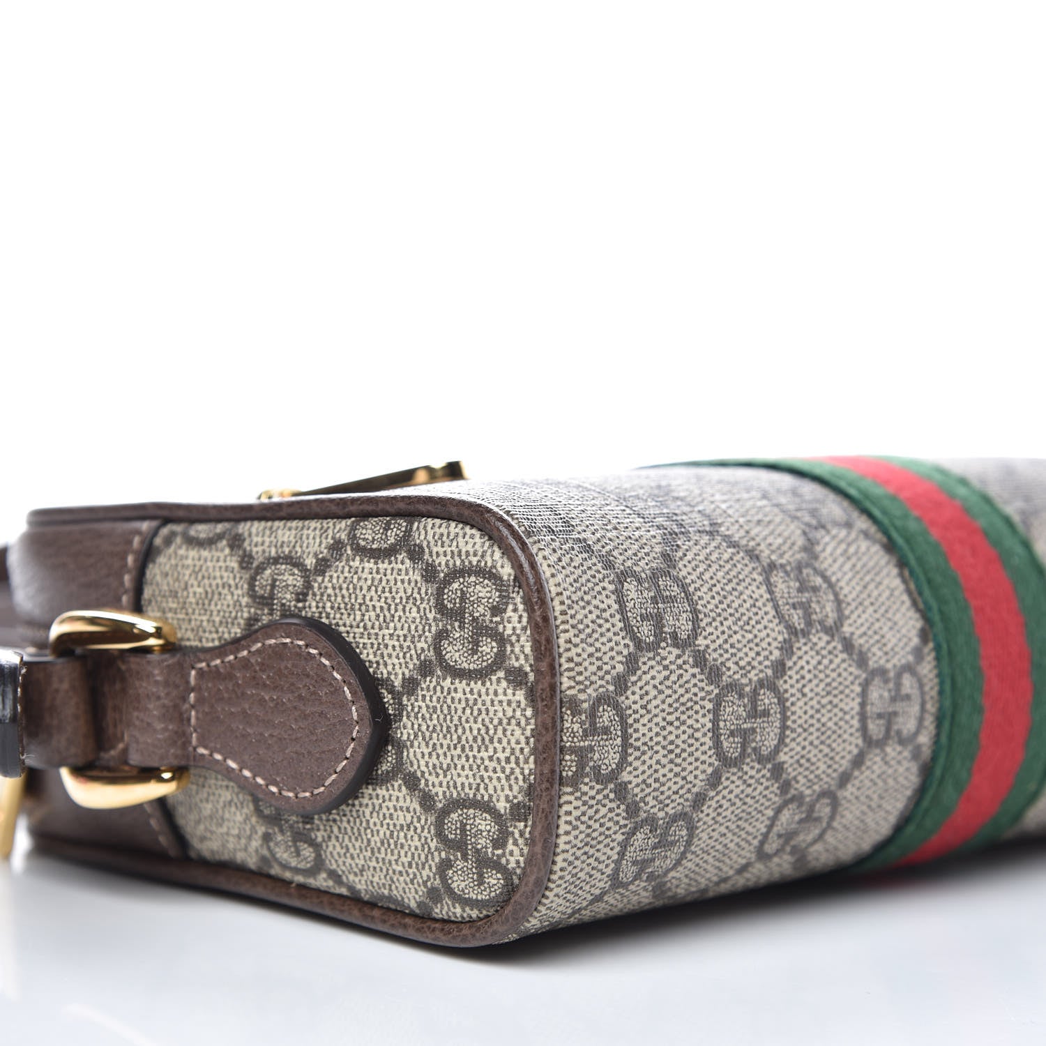 Gucci GG Supreme Monogram Web Mini Ophidia Shoulder Bag Brown 8 of 9