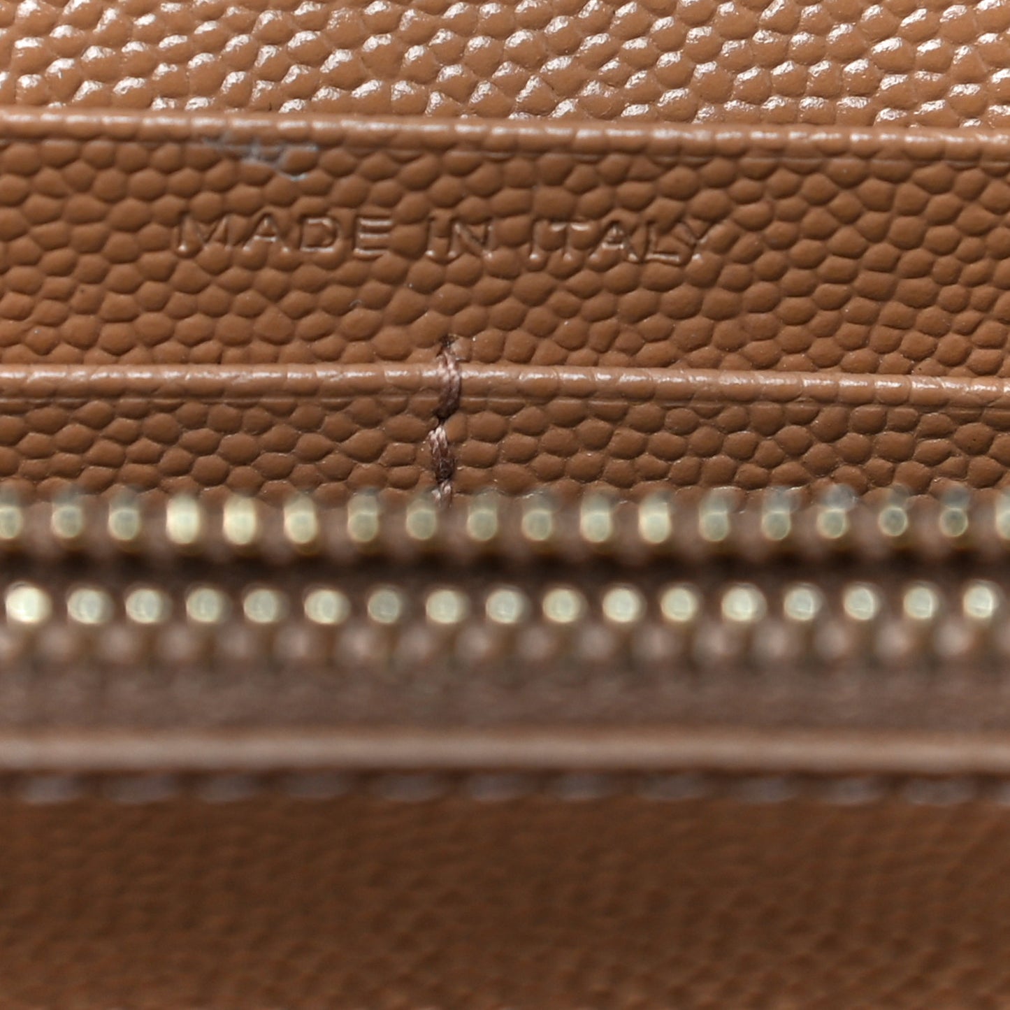Grain De Poudre Matelasse Chevron Monogram Chain Wallet Dune